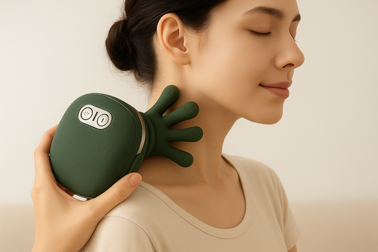 Grön nack- och axelmassager med ergonomisk U-formad design